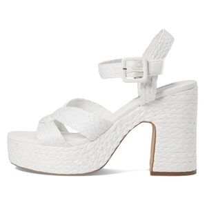 NEW Steve Madden Carisma Woven Rope Platform Sandals in White Sz. 9